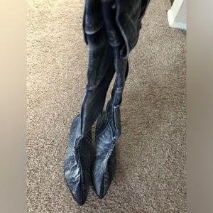 SHEIN Blue Denim Heeled Boots